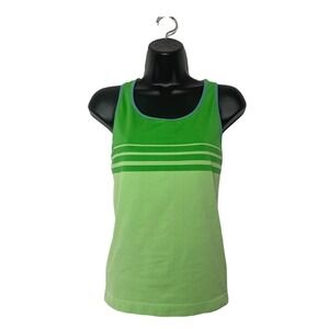 Womens Green Ombre Stripe Tank Top Athletic Workout Casual